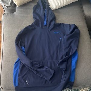 Nike Men's Navy and Royal Blue Hoodie